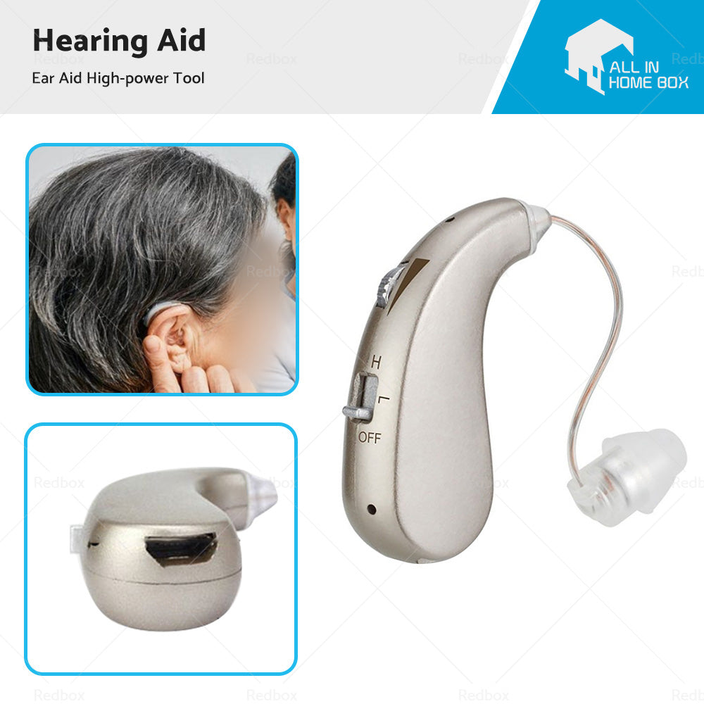 Rechargeable Digital Hearing Aid Severe Loss BTE Ear Aid HIGH-POWER Tool Kit-0