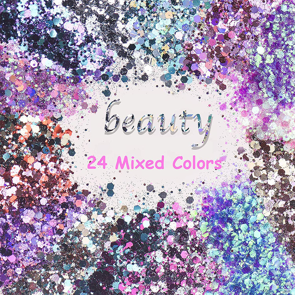 24x 20ml Colors Glitter Pigment Powder Suitable For Resin Epoxy Crafts-4