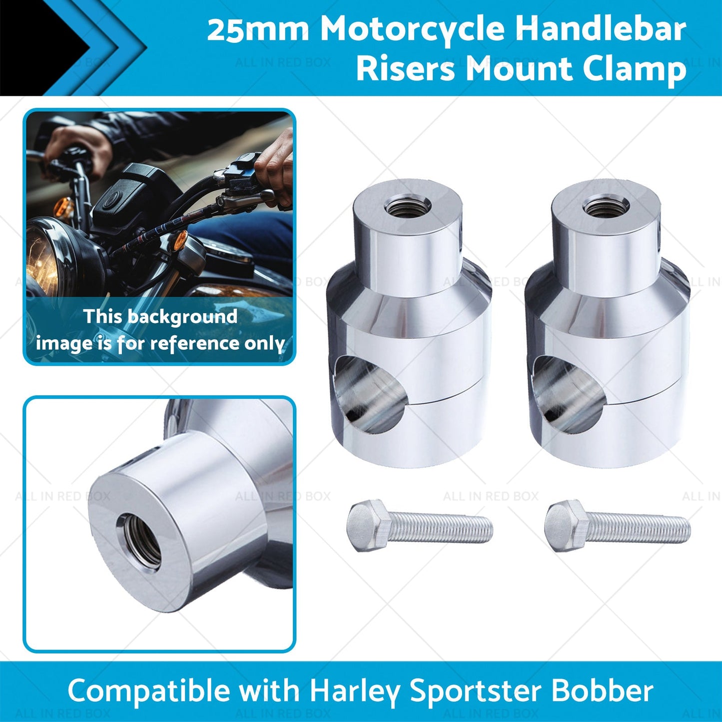 1 Inch Motorcycle Handlebar Risers Mount Clamp 25mm Suitable For Harley Sportster-3