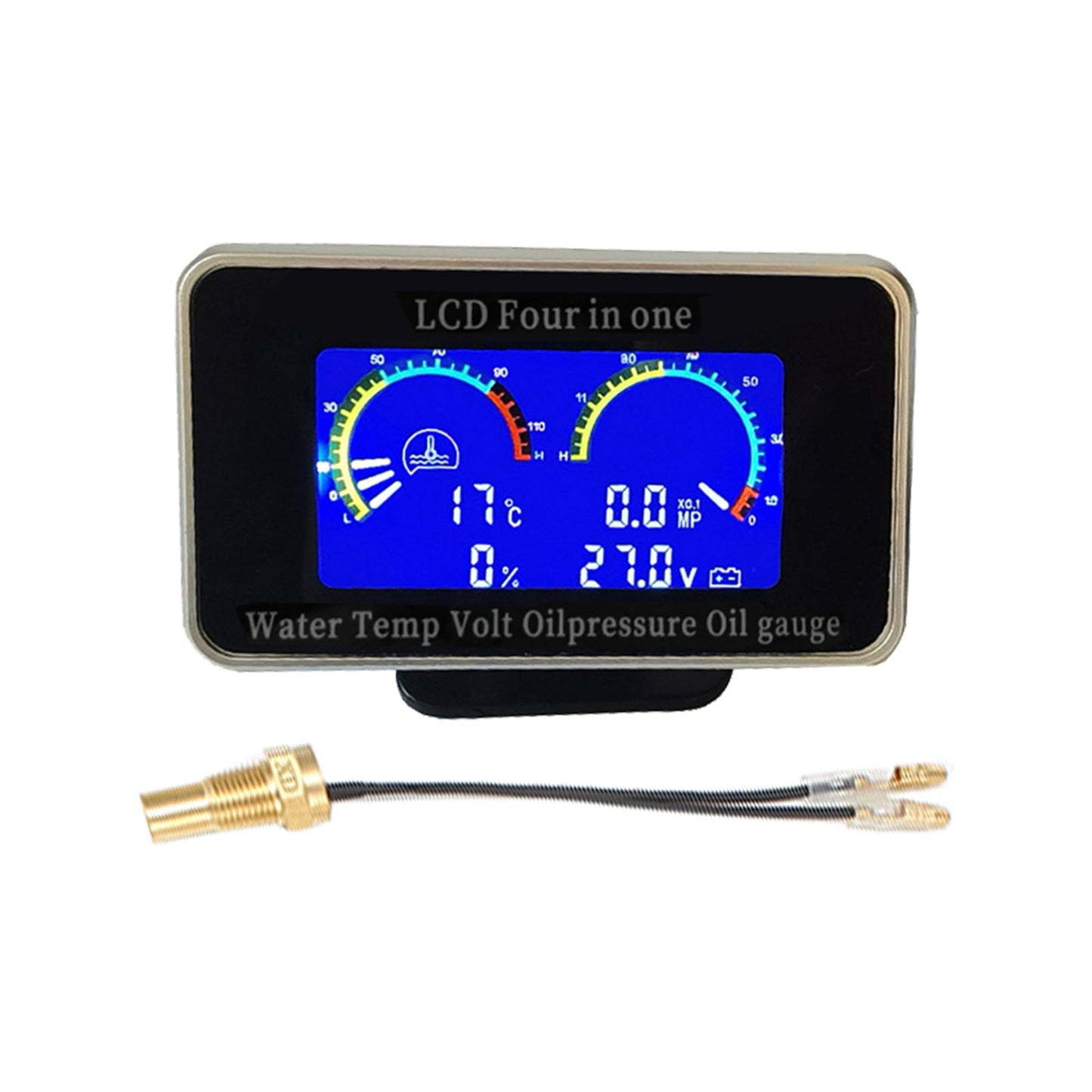 4-in-1 Car LCD Digital Gauge Suitable For Oil Pressure, Voltage, Water Temperature & Fuel-0