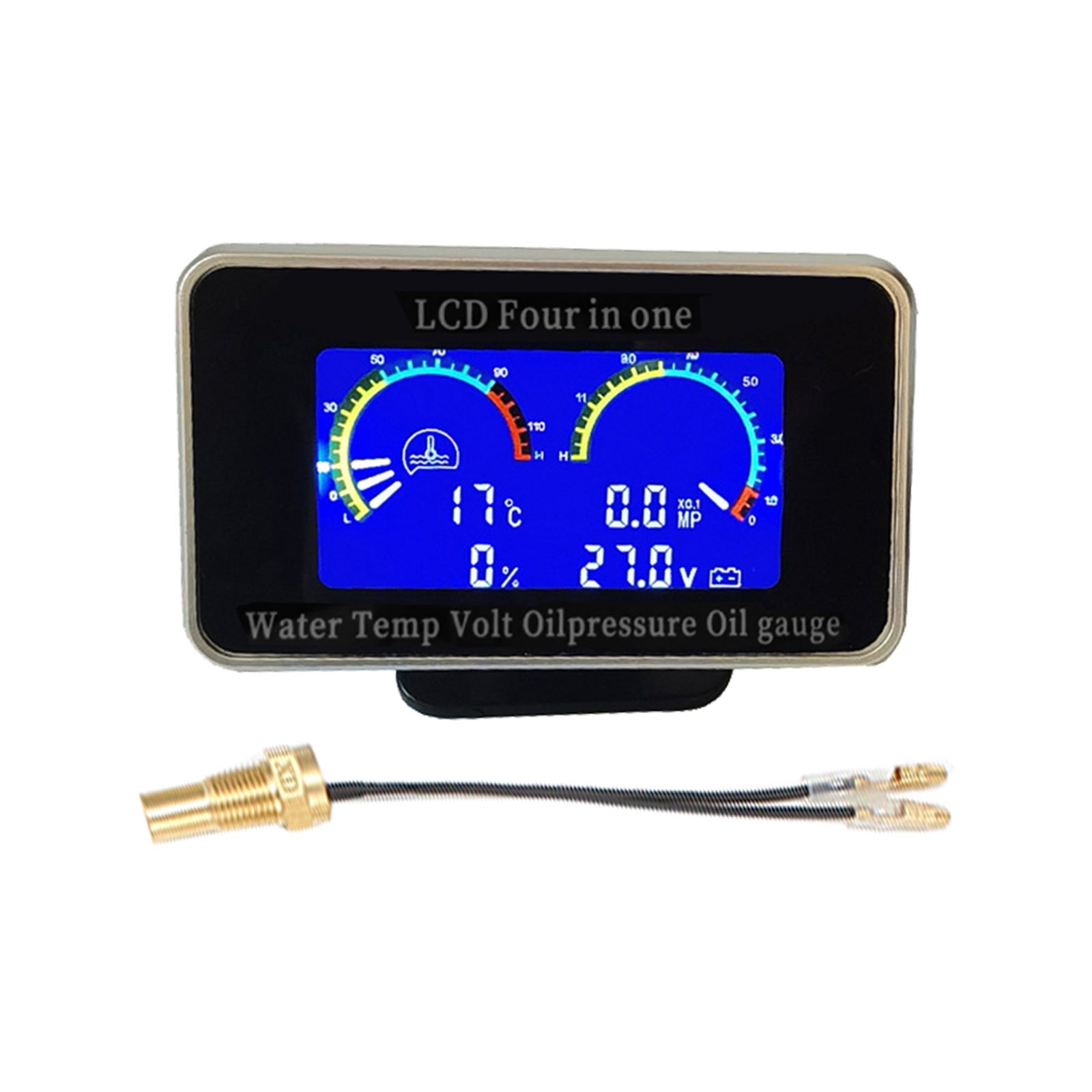 4-in-1 Car LCD Digital Gauge Suitable For Oil Pressure, Voltage, Water Temperature & Fuel-0