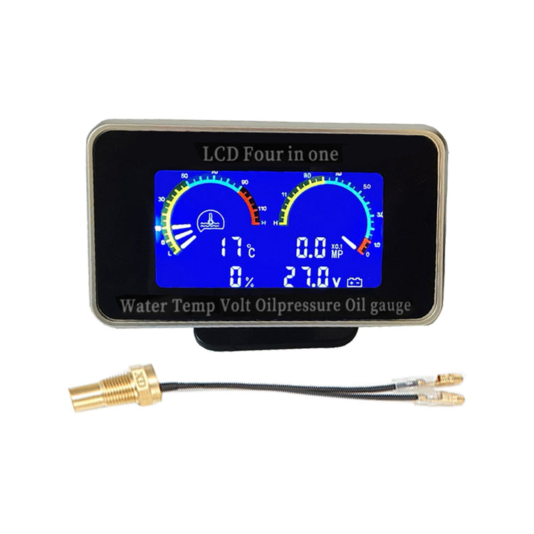 4-in-1 Car LCD Digital Gauge Suitable For Oil Pressure, Voltage, Water Temperature & Fuel-0