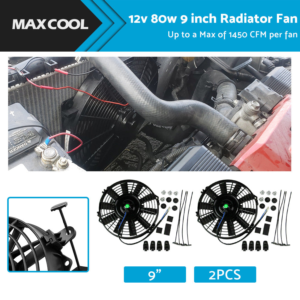 9 inch 12V Volt Electric Radiator Cooling Thermal Thermo Fan  Mounting Kits-2