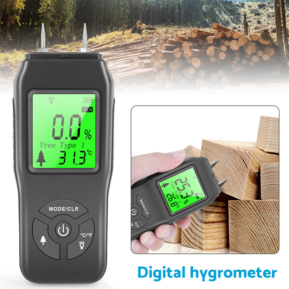 2-Pin Digital LCD Moisture Meter Suitable For Wood, Damp Detection & Caravan Testing-4