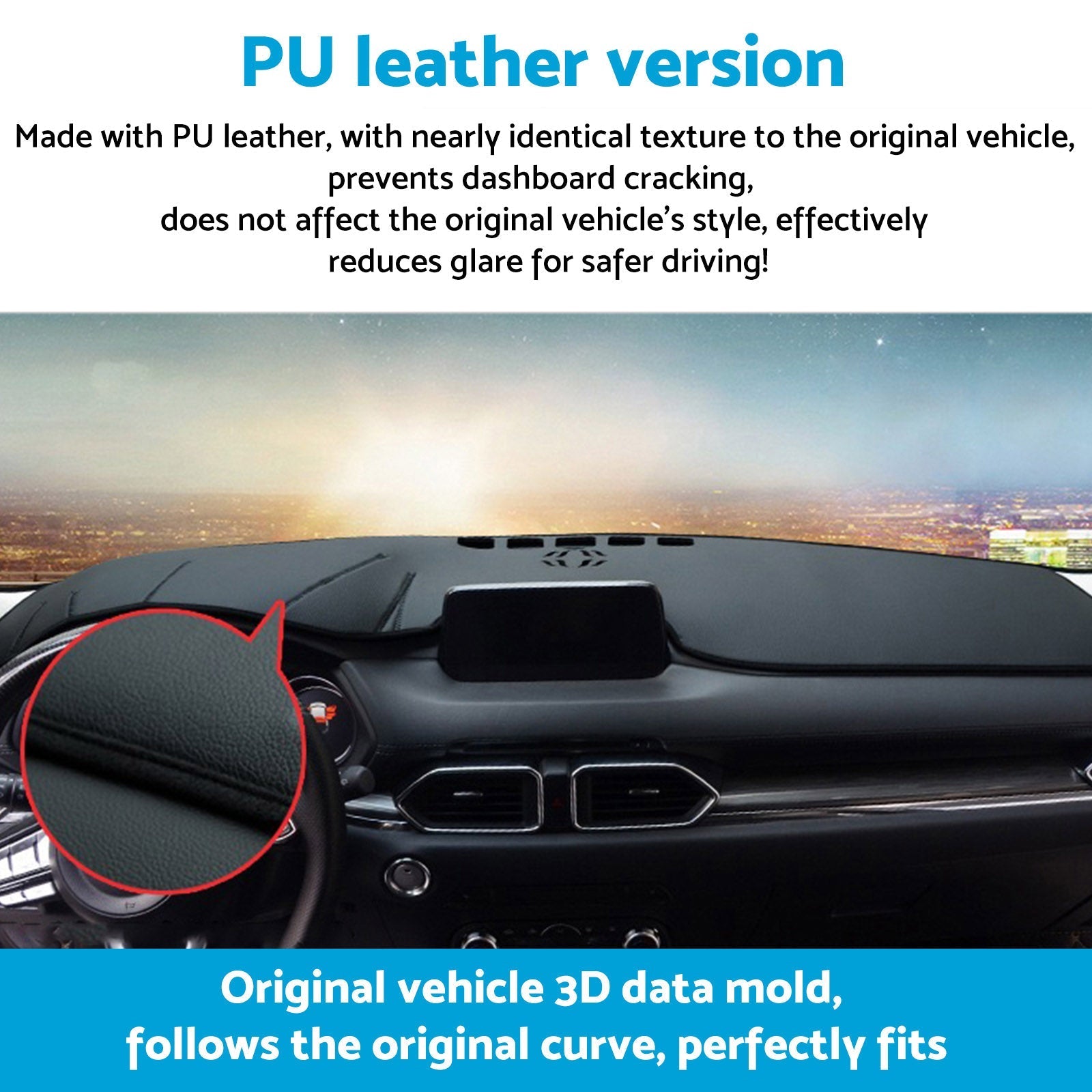 Dash Mat Sun Shield Microfiber Leather Suitable For Kia Sportage NQ5 2021 - On - Frazy's Auto Parts