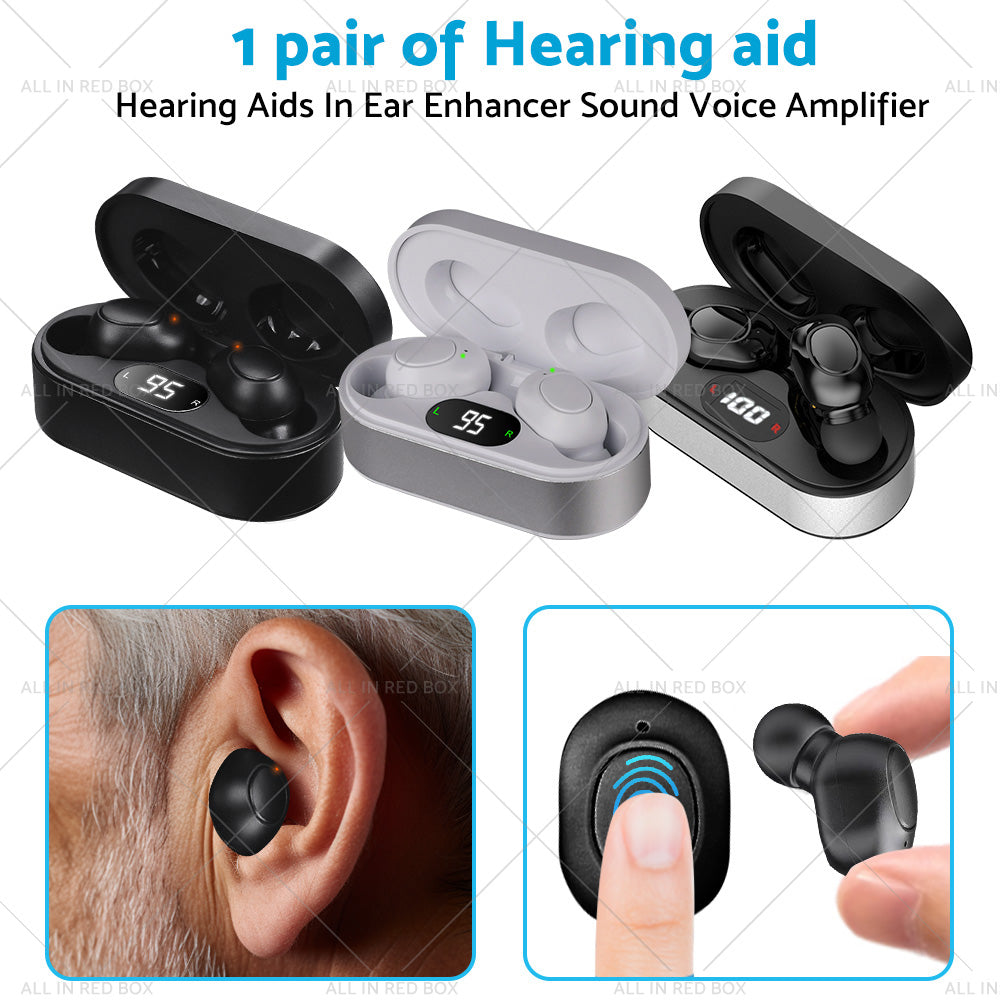 1 Pair Digital Rechargeable Hearing Aids In Ear Enhancer Sound Voice Amplifier-3