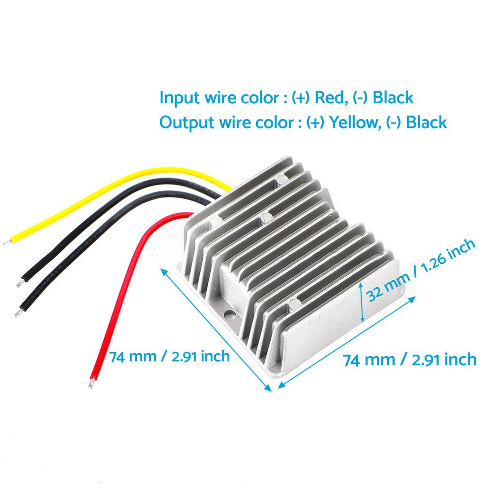 DC or DC Power Supply Converter Regulator 12V Step Up to 13.8V 18A 248W Waterproof - Frazy's Auto Parts