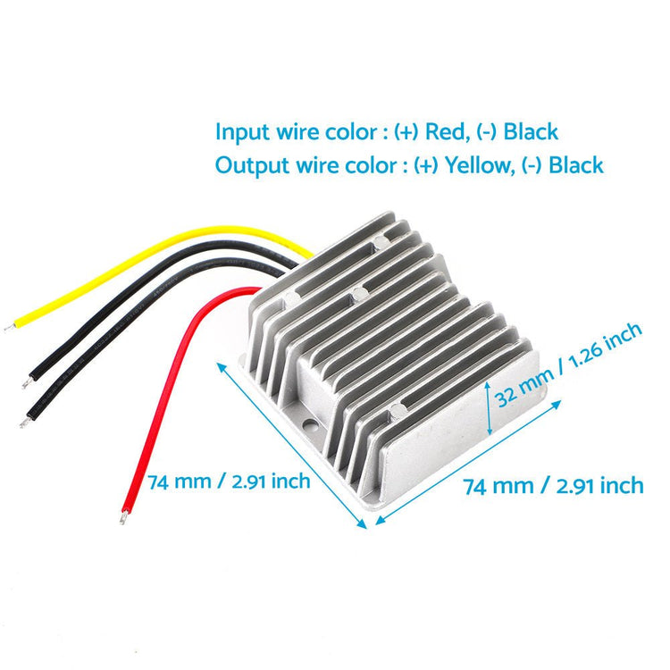 DC or DC Power Supply Converter Regulator 12V Step Up to 13.8V 18A 248W Waterproof - Frazy's Auto Parts
