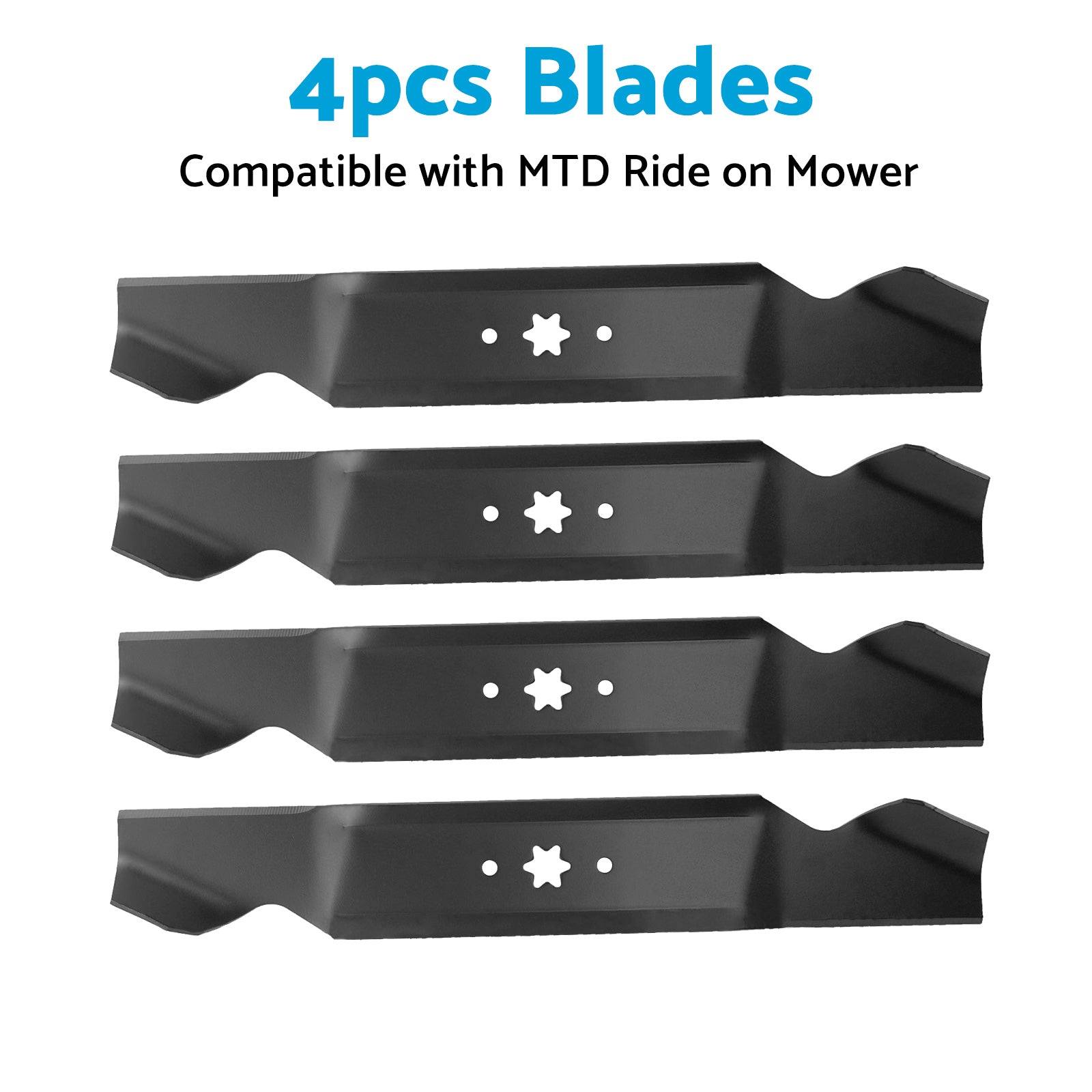 4x Blades Suitable for 38 inch  MTD Ride on Mowers 6 Point Centre Hole 742-0654-1