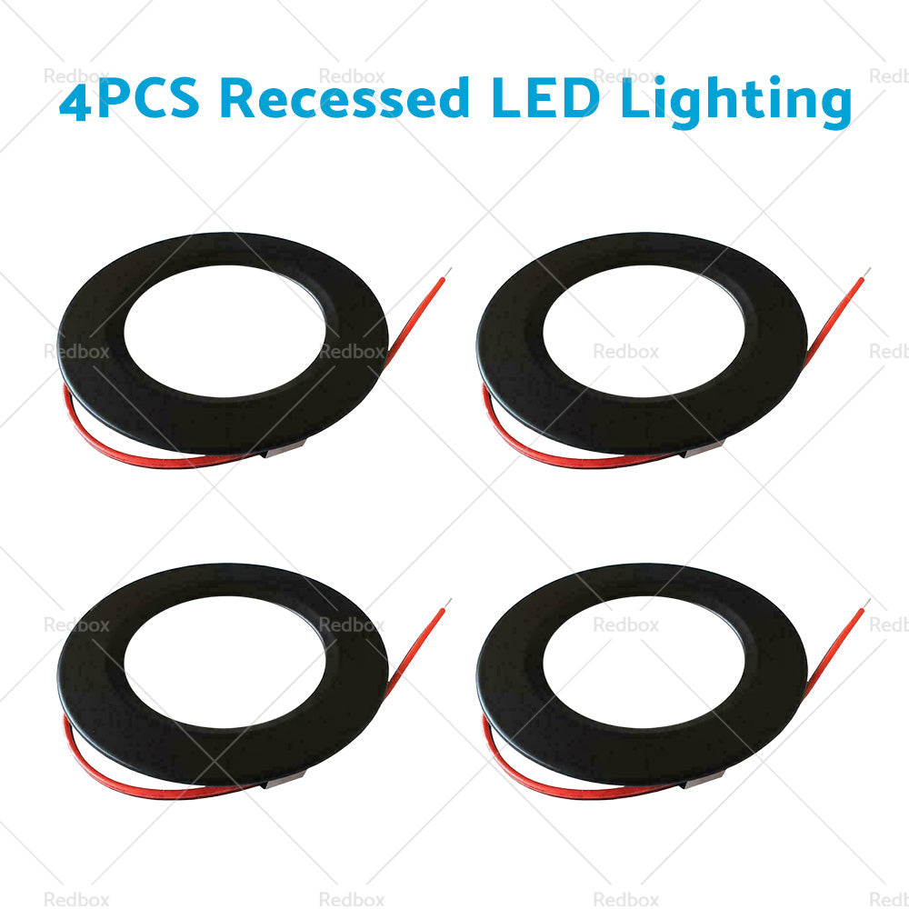 4/6x 12V Dimmable Spot Lights Suitable For Caravan & Boat Black Downlight Warm White AU-4