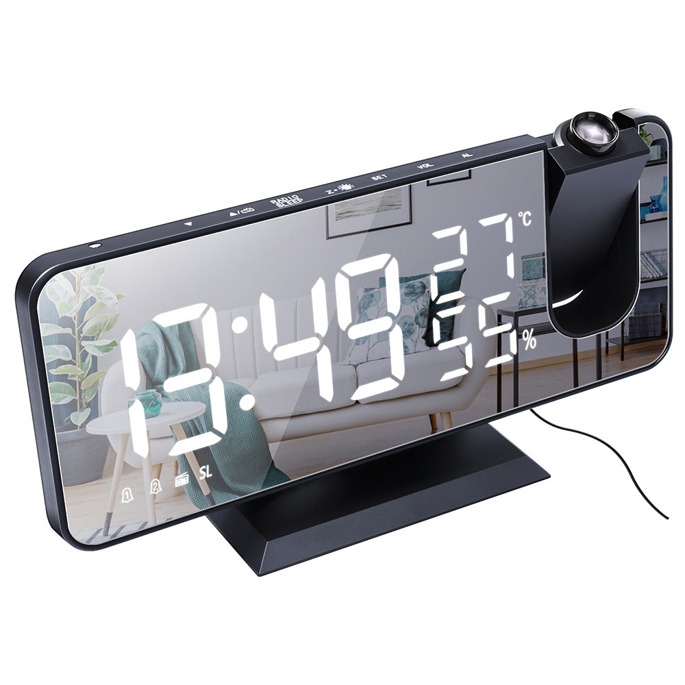 Projection on Ceiling Digital Dual Alarm Clock Bedroom Radio LED Big Screen-2