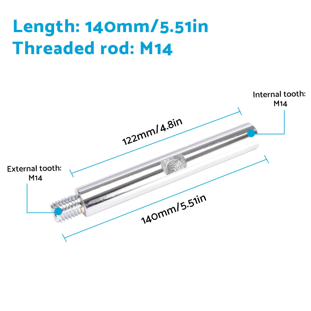 3X Angle Grinder Adapter Rod Extension Rod M14 Adapter Rod Polishing Accessories-3