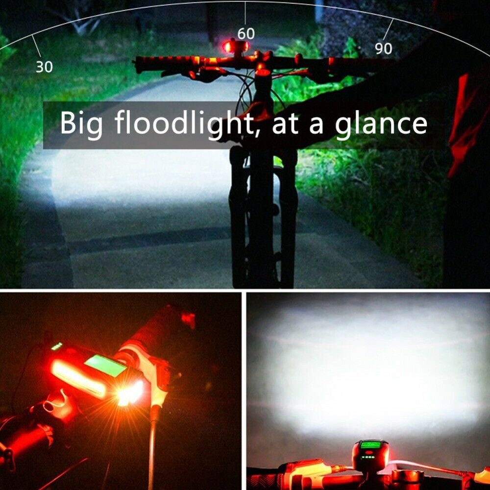 LED Bicycle Headlight with Horn and Speedometer USB-Rechargeable Front Bike Light Suitable For Bicycles-4