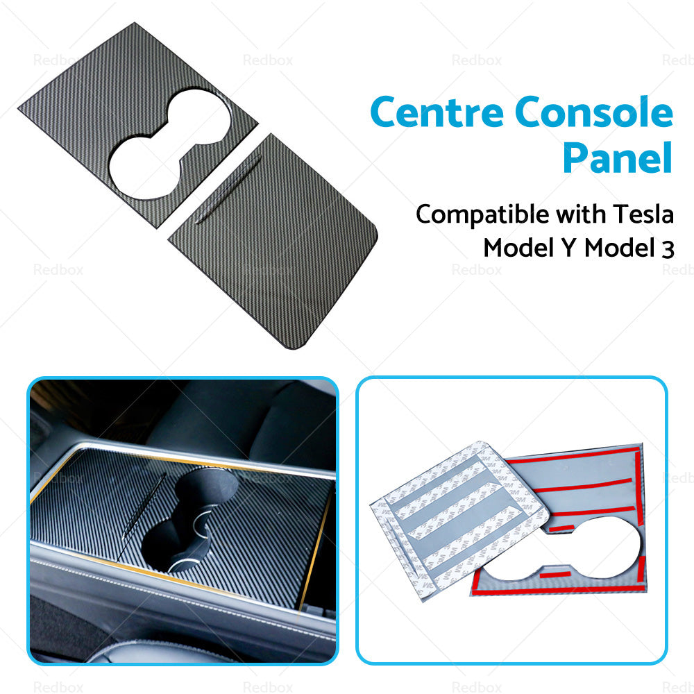 Carbon Fiber Style Center Control Panel Wrap Suitable for Tesla Model Y Model 3-4