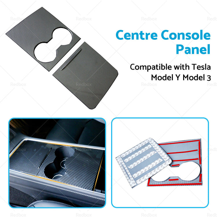 Carbon Fiber Style Center Control Panel Wrap Suitable for Tesla Model Y Model 3-4