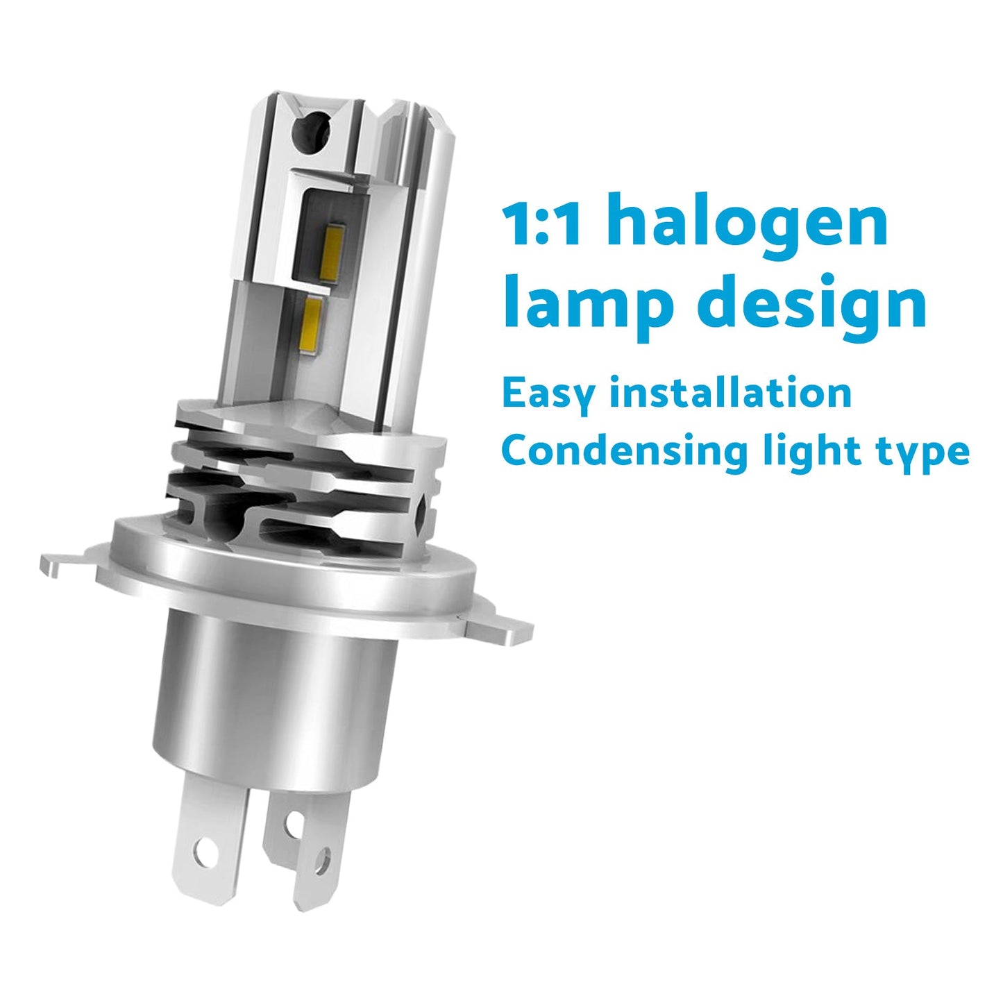 2x H4 LED Headlight Bulbs Kit 6000K High & Low Beam Replacement Globes-3