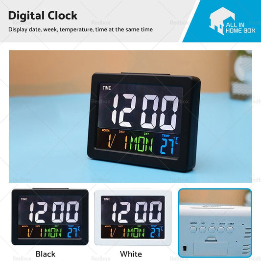 Digital Home Large Big Jumbo LED Wall Desk Clock With Calendar Temperature AU - Frazy's Auto Parts