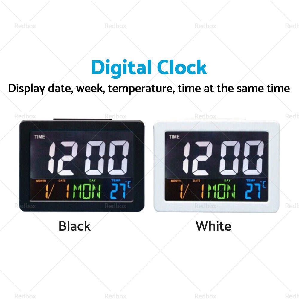 Digital Home Large Big Jumbo LED Wall Desk Clock With Calendar Temperature AU - Frazy's Auto Parts
