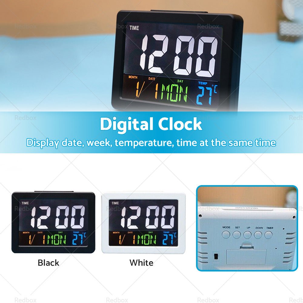 Digital Home Large Big Jumbo LED Wall Desk Clock With Calendar Temperature AU - Frazy's Auto Parts