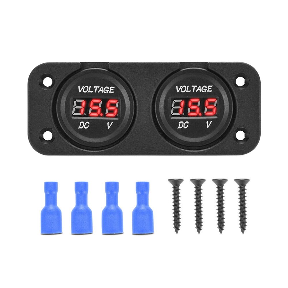Digital LED Volt Meter Dual Battery Monitor Suitable For Boat Marine DC 12V - 24V - Frazy's Auto Parts