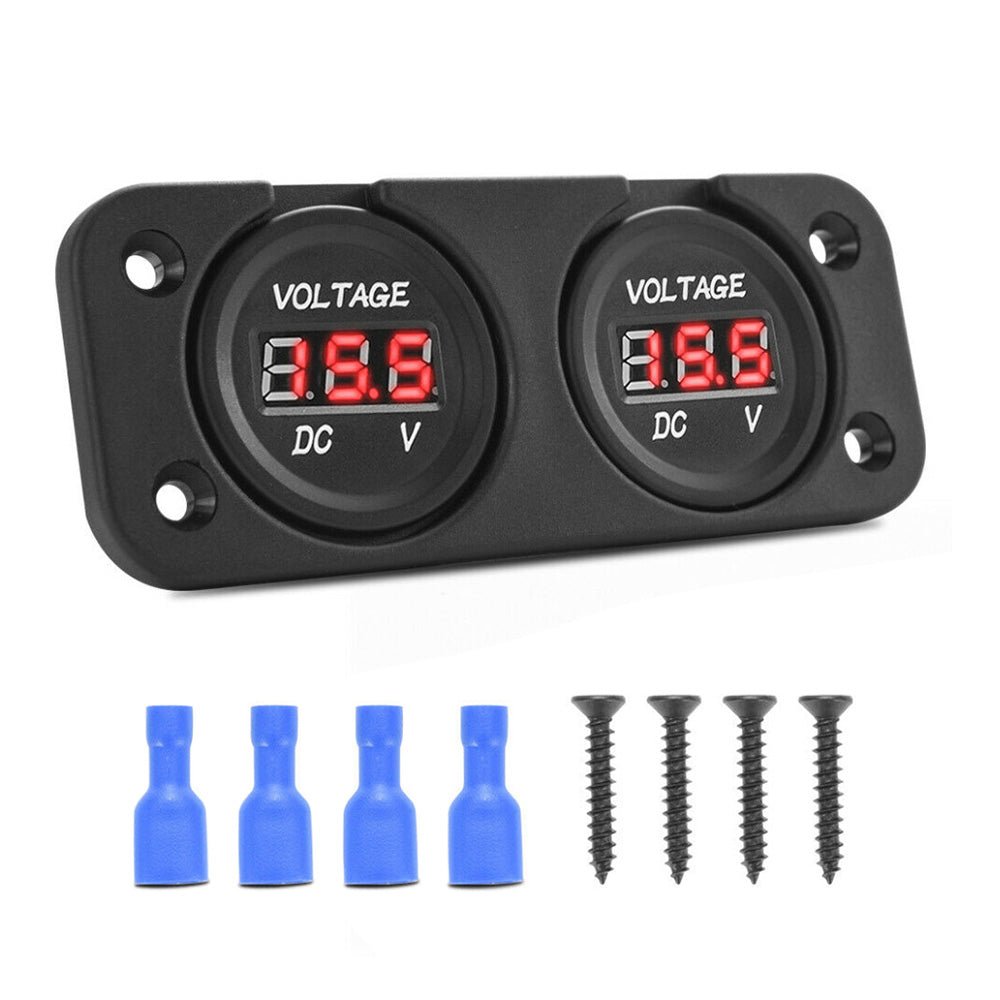 Digital LED Volt Meter Dual Battery Monitor Suitable For Boat Marine DC 12V - 24V - Frazy's Auto Parts