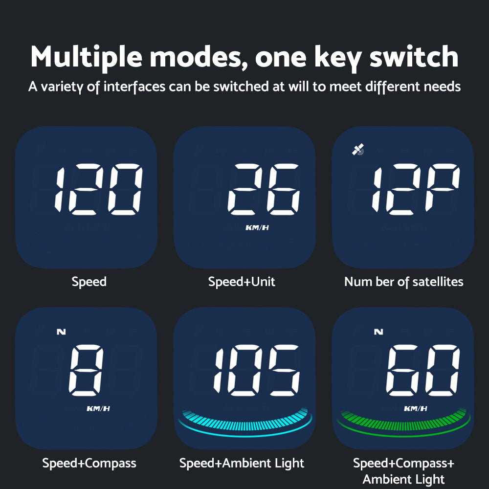 Digital Speedometer Universal GPS HUD Head - Up Display Suitable For Car With MPH & Overspeed Alarm - Frazy's Auto Parts