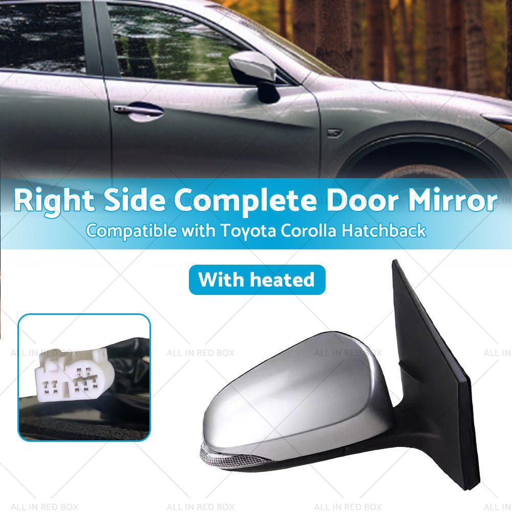 Door Mirror Suitable for Toyota Corolla ZRE182 12 - 18 Hatch Right Silver Heated - Frazy's Auto Parts