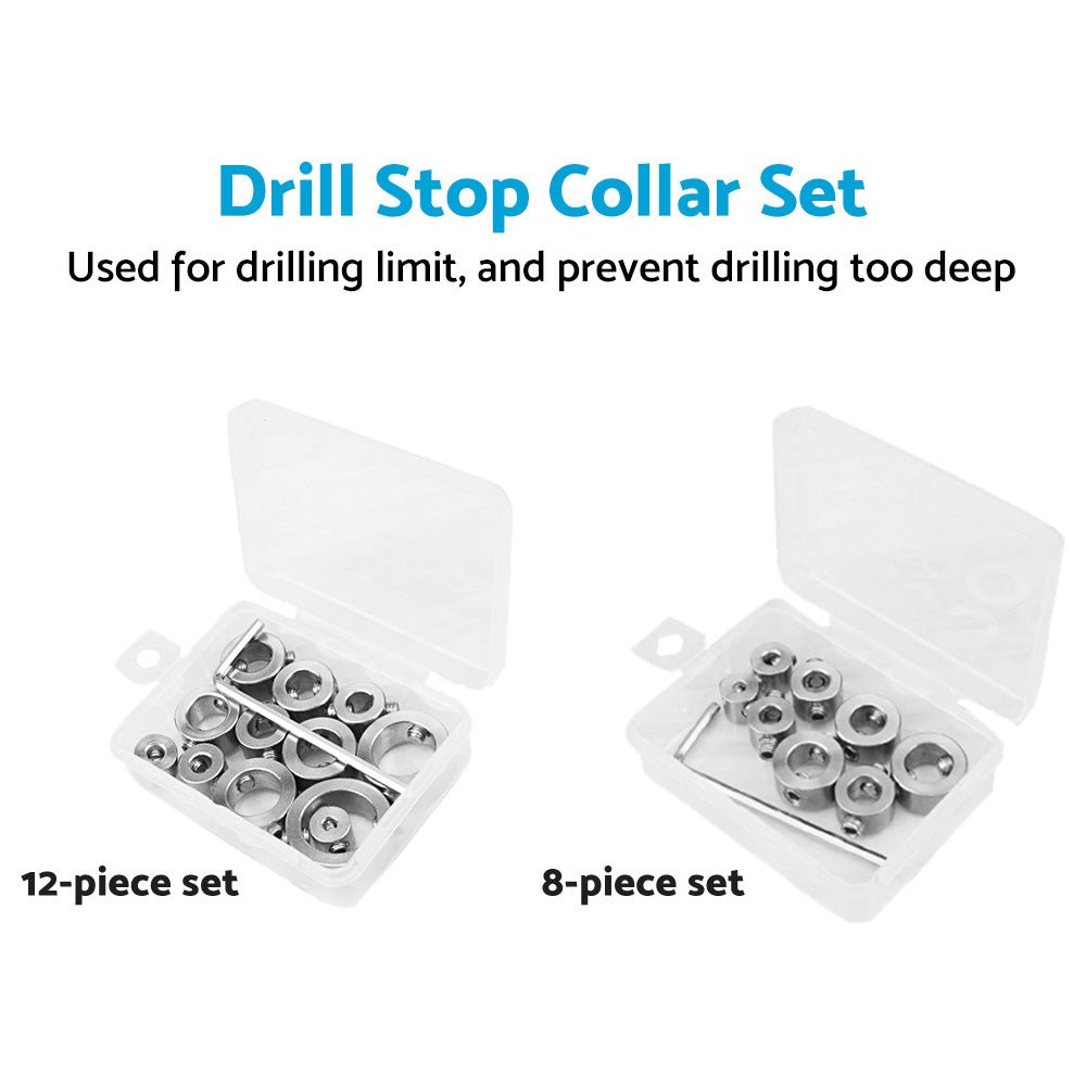 Drill Stop Collar Set 3mm - 16mm Drilling Bit Depth Stopper Ring Woodworking - Frazy's Auto Parts