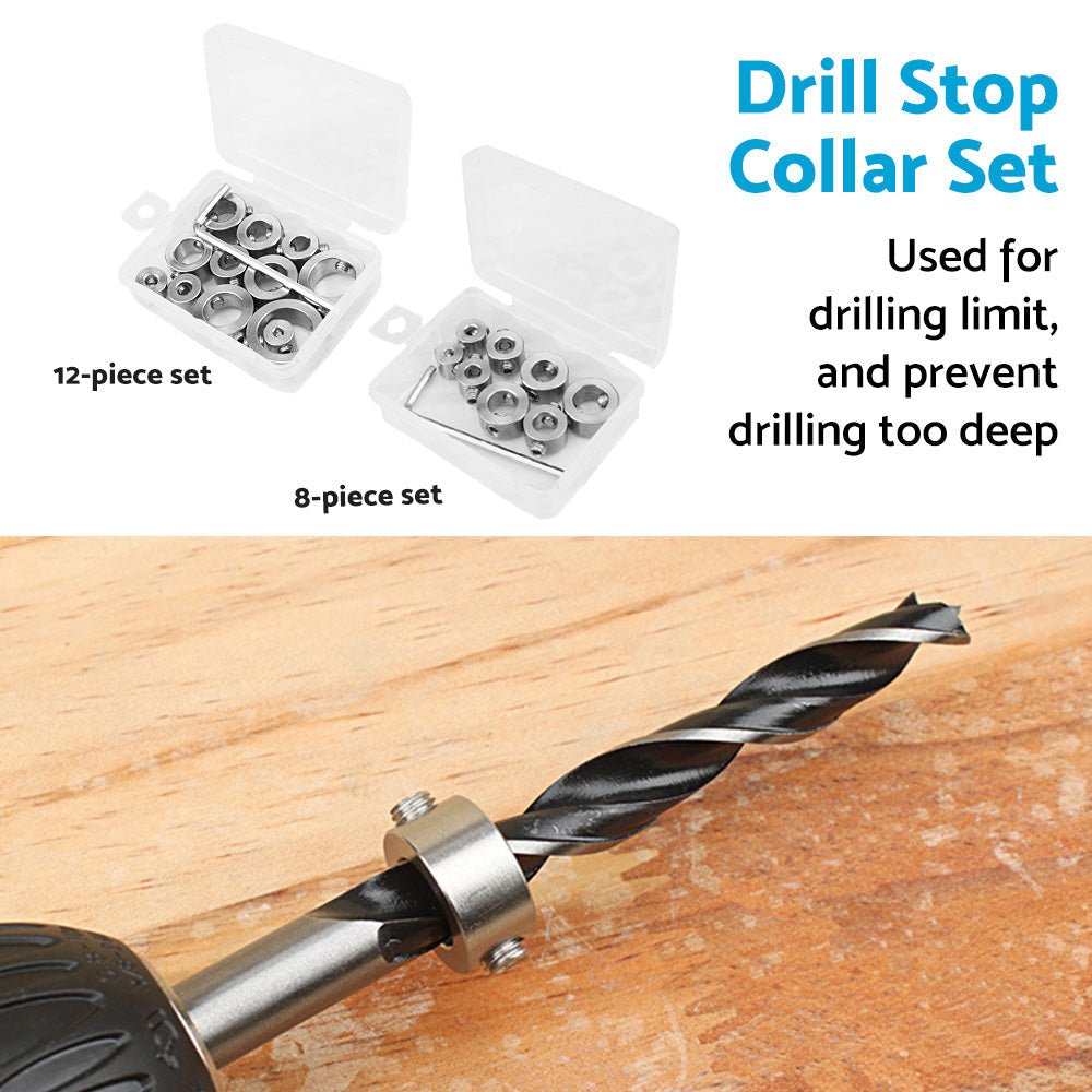 Drill Stop Collar Set 3mm - 16mm Drilling Bit Depth Stopper Ring Woodworking - Frazy's Auto Parts
