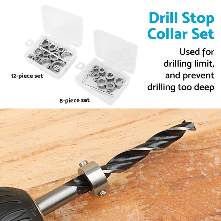 Drill Stop Collar Set 3mm - 16mm Drilling Bit Depth Stopper Ring Woodworking - Frazy's Auto Parts
