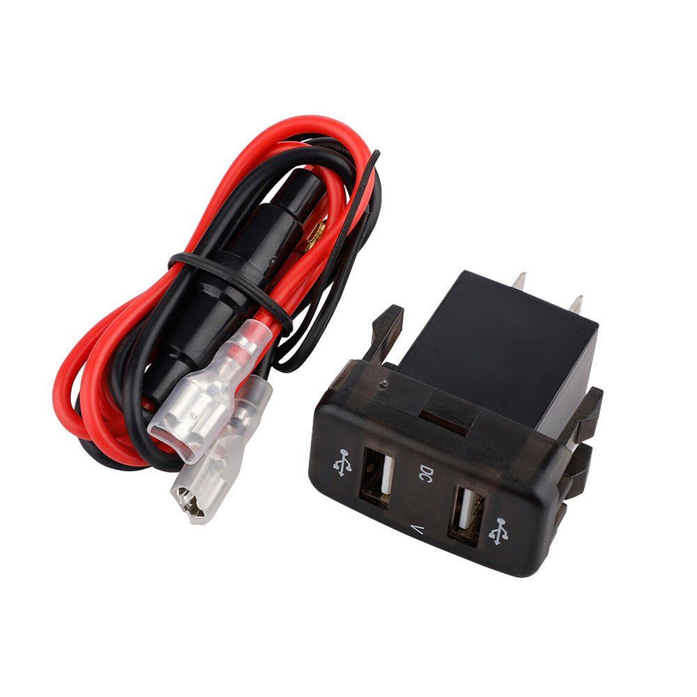 Dual USB Car Charger Socket 4.2A With Voltmeter Display Adapter Suitable For Toyota - Frazy's Auto Parts