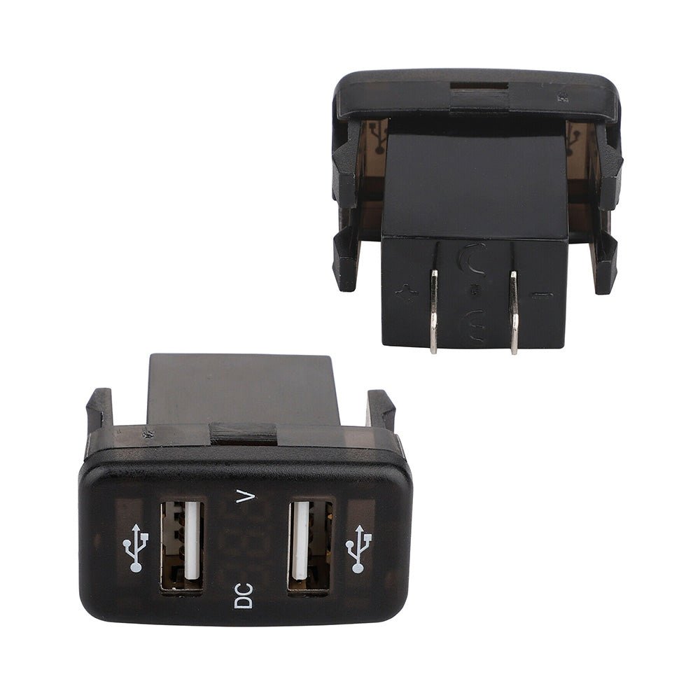 Dual USB Car Charger Socket 4.2A With Voltmeter Display Adapter Suitable For Toyota - Frazy's Auto Parts