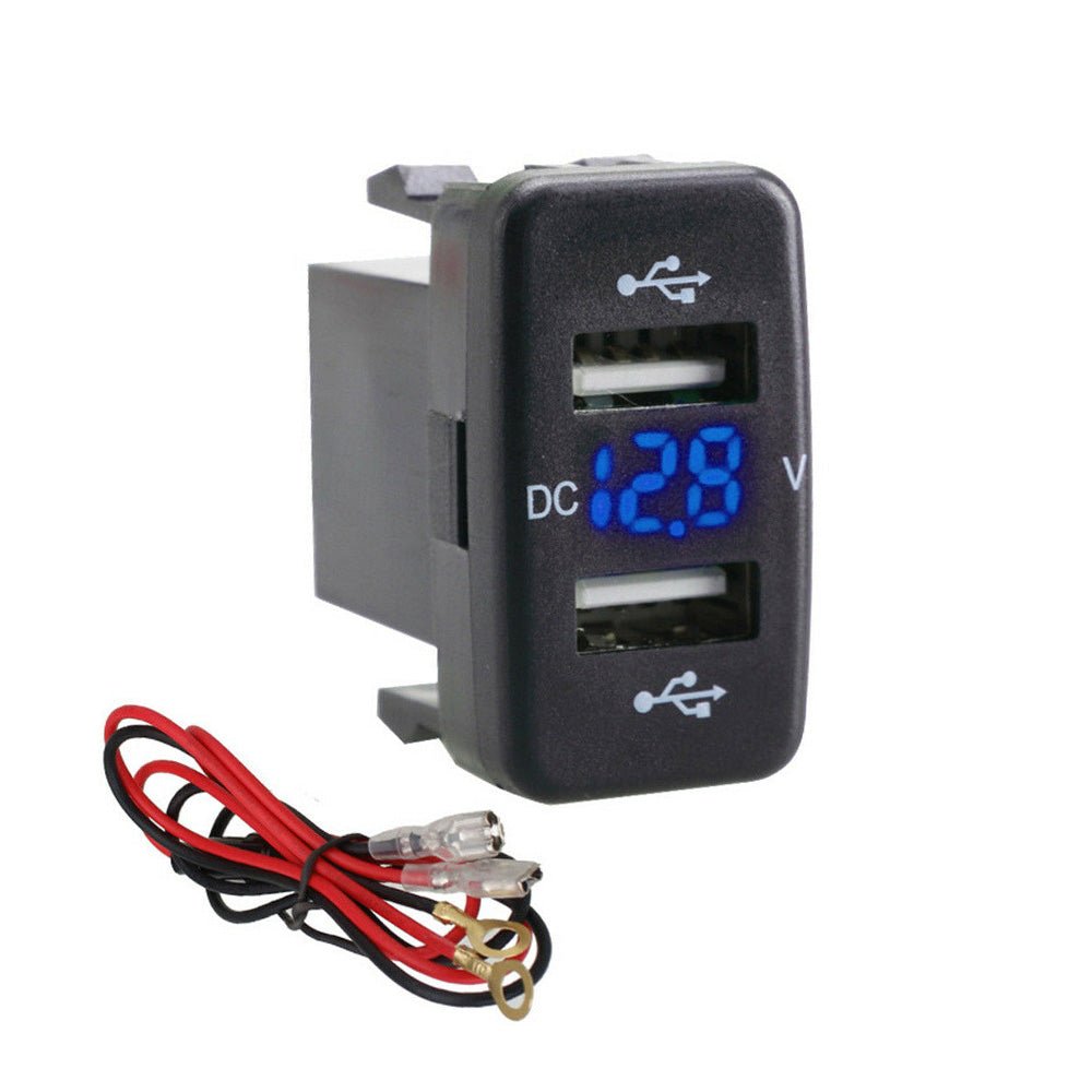 Dual USB Car Charger Socket 4.2A With Voltmeter Display Adapter Suitable For Toyota - Frazy's Auto Parts