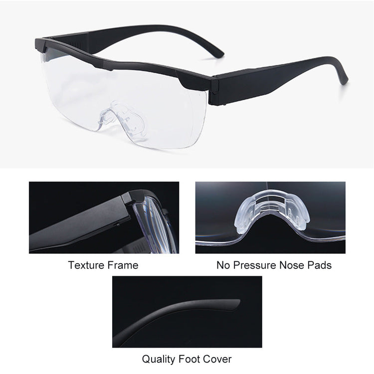 Unisex Magnifying Glasses Loupes 180percent HD Vision Magnifier With LED Lighting Lamp-3