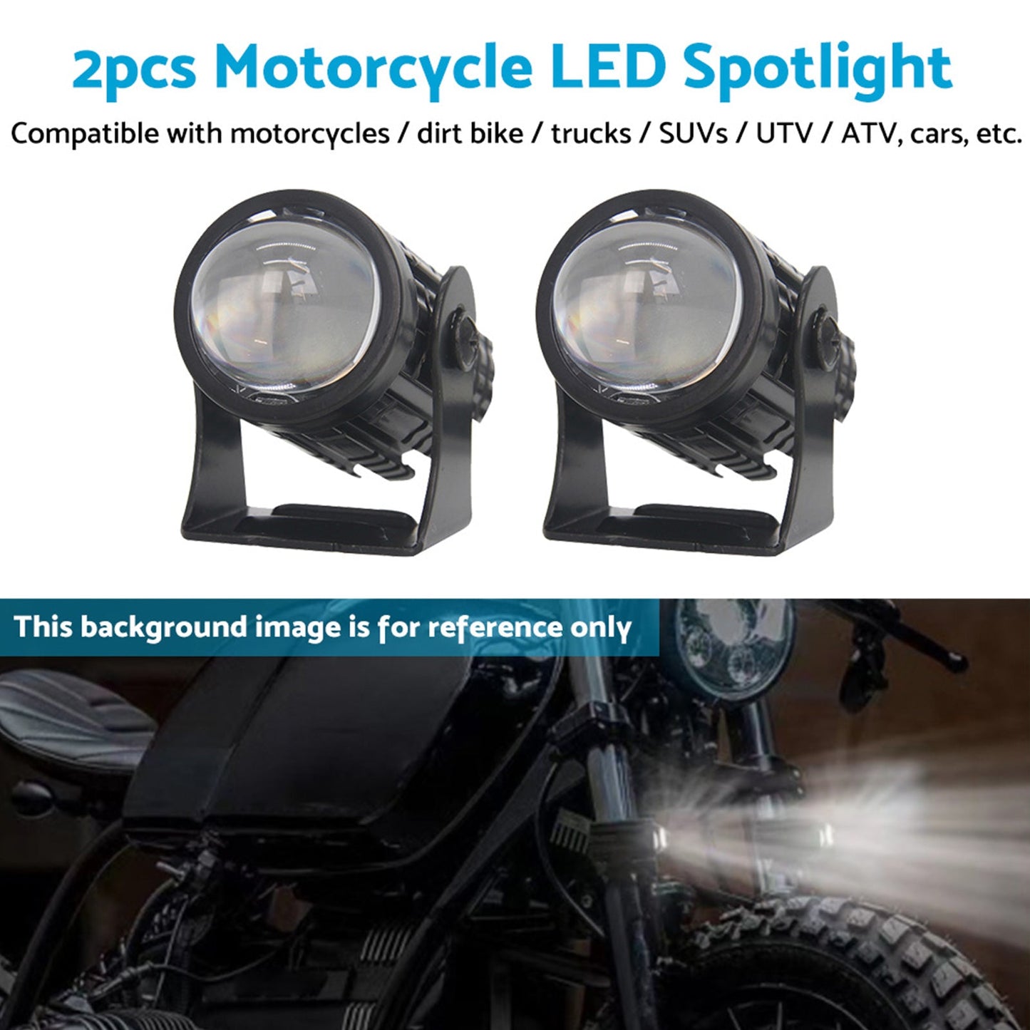 2X LED Motorcycle Headlight Spot Lights Car Driving Fog Lamp Yellow White 12-24V-1