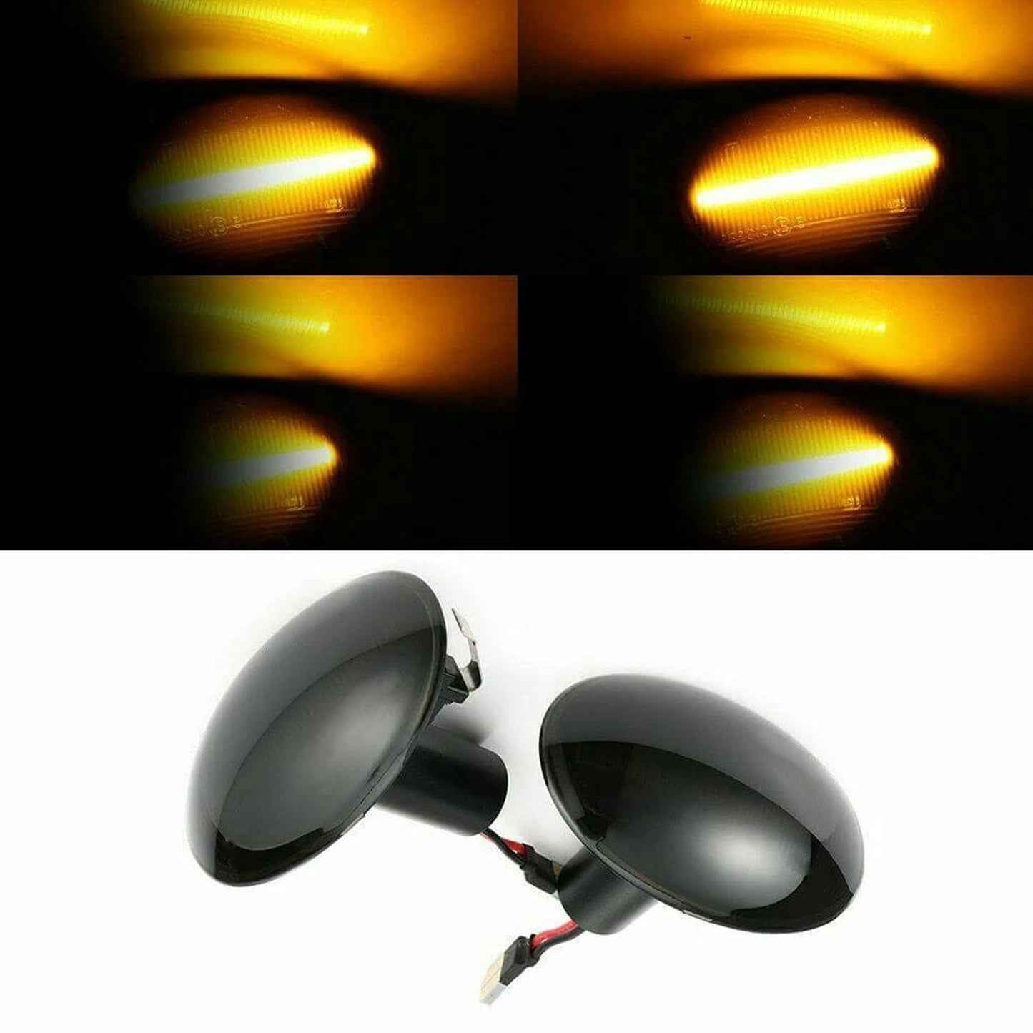 2x Black Smoked Side Indicator LED Repeater Light Mini Cooper R56 Coupe R58 R57-4