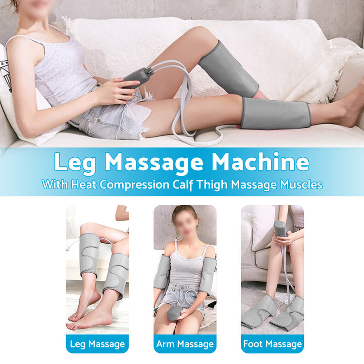 Leg and Foot Massager with Heat Compression Calf Thigh Muscle Relax Wraps-4