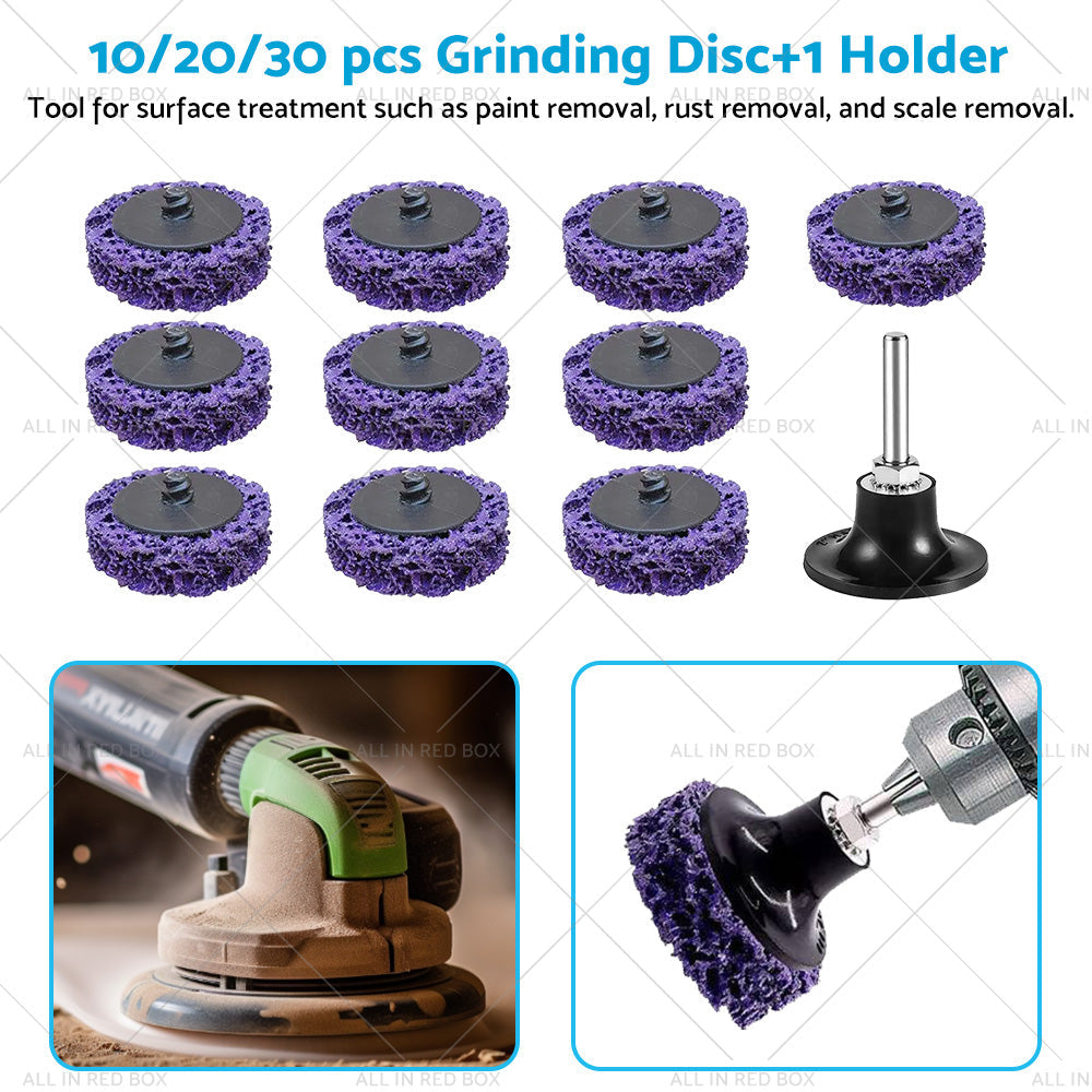 10/20/30x 50mm Poly Strip Disc Wheel Suitable For Angle Grinder Paint & Rust Removal-3