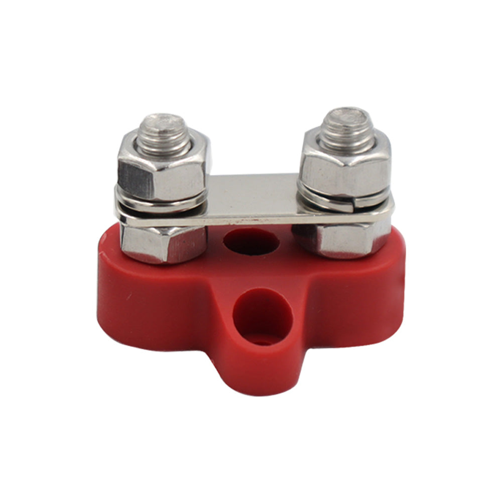 1x Bus Bar M8-M8 2 Post 12V-24V Terminal Block Positive Distribution 150A Red-0