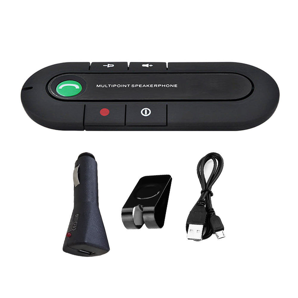 Bluetooth Handsfree Speaker MP3 Player With Sun Visor Clip & Car Charger Suitable For Universal Cars-1