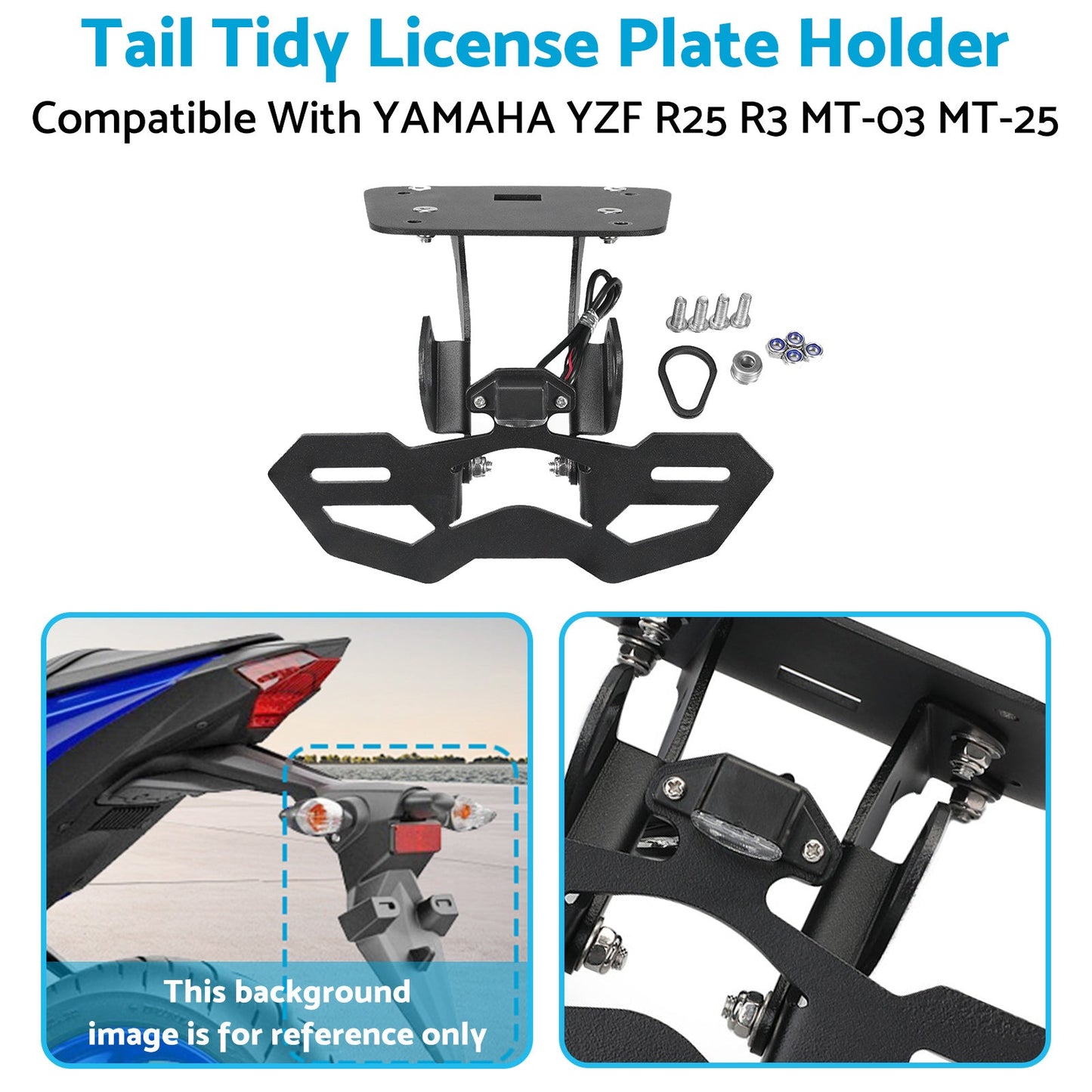 Tail Tidy License Plate Holder Suitable For YAMAHA YZF R25 R3 MT-03 25 2014-2020-3