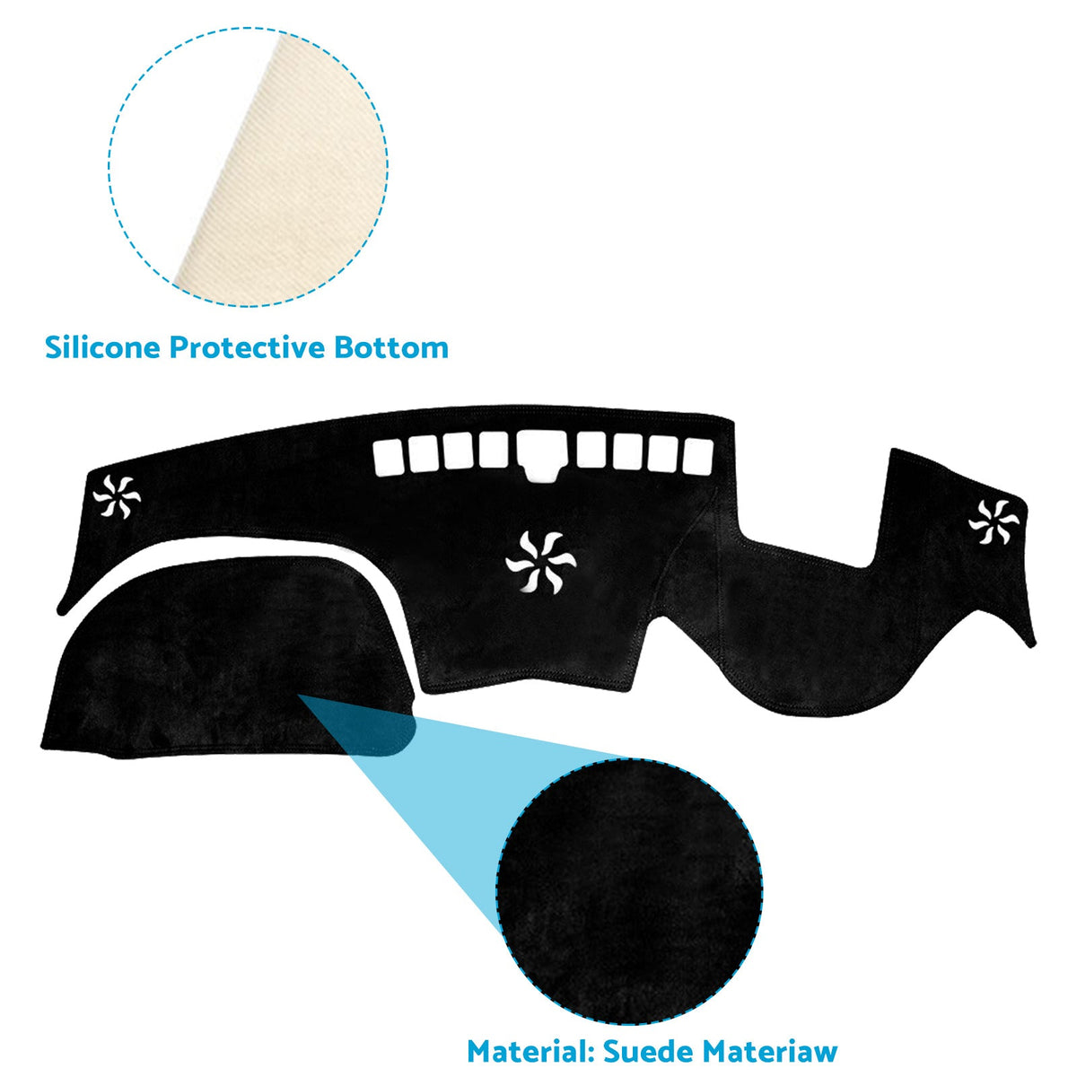 Non-Slip Dash Mat Dashboard Cover Suitable For Hyundai Santa Fe 2018-2023-1