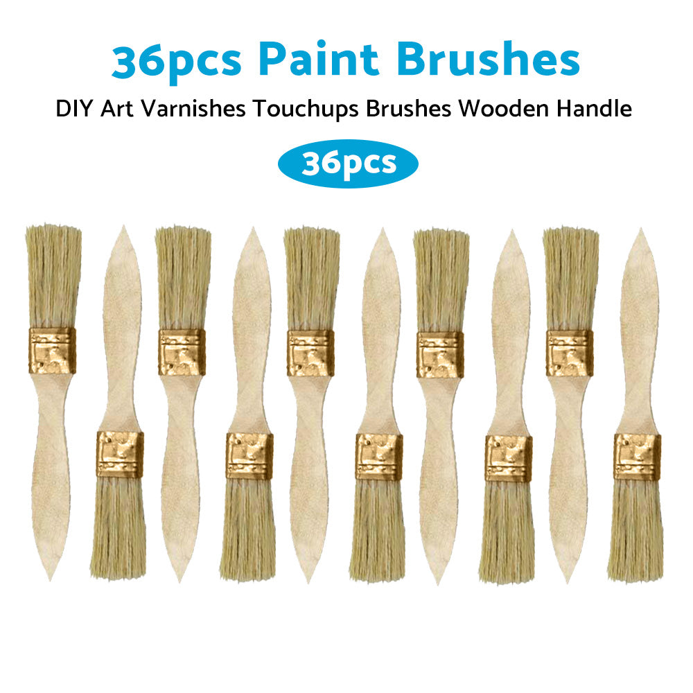 36PCS 1inch Chip Paint Brush DIY Art Varnishes Touchups Brushes Wooden Handle 1inch-0