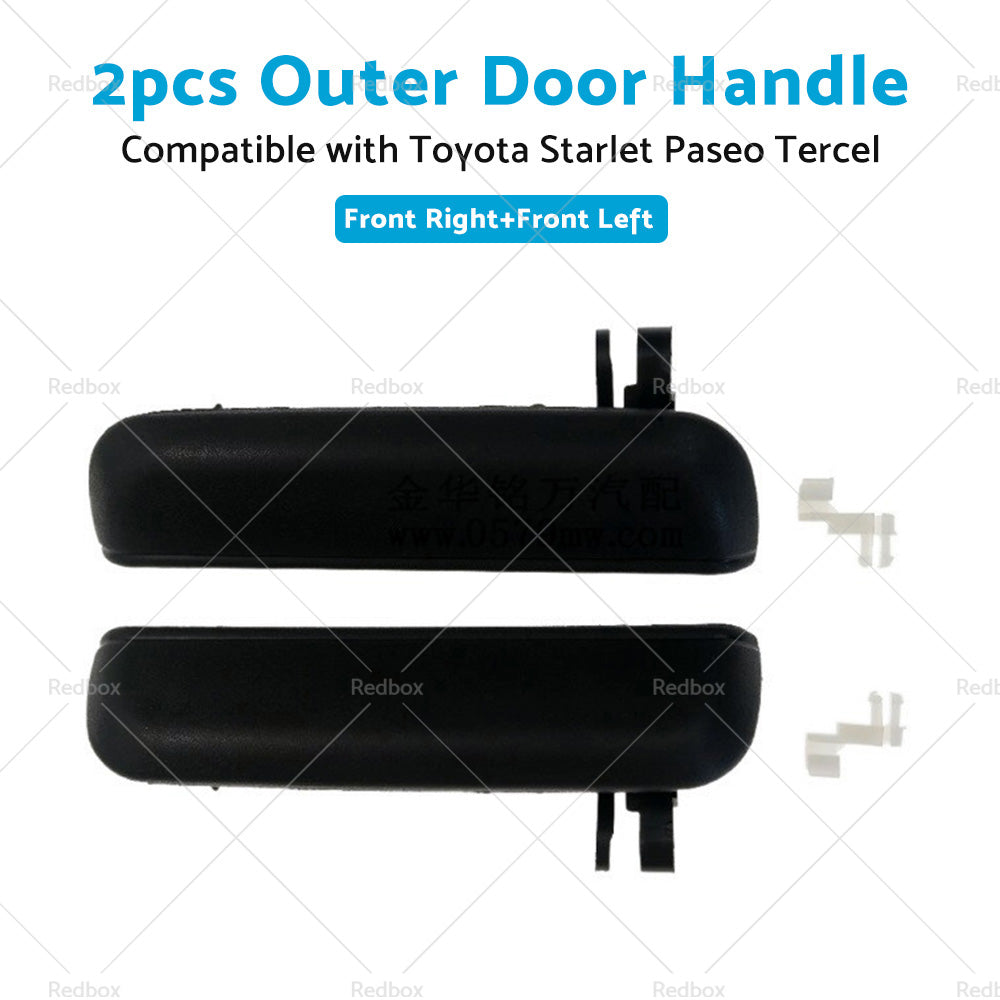 Pair LHRH FRONT Outer Door Handle Suitable For Toyota Starlet EP91 96~99 Black-3