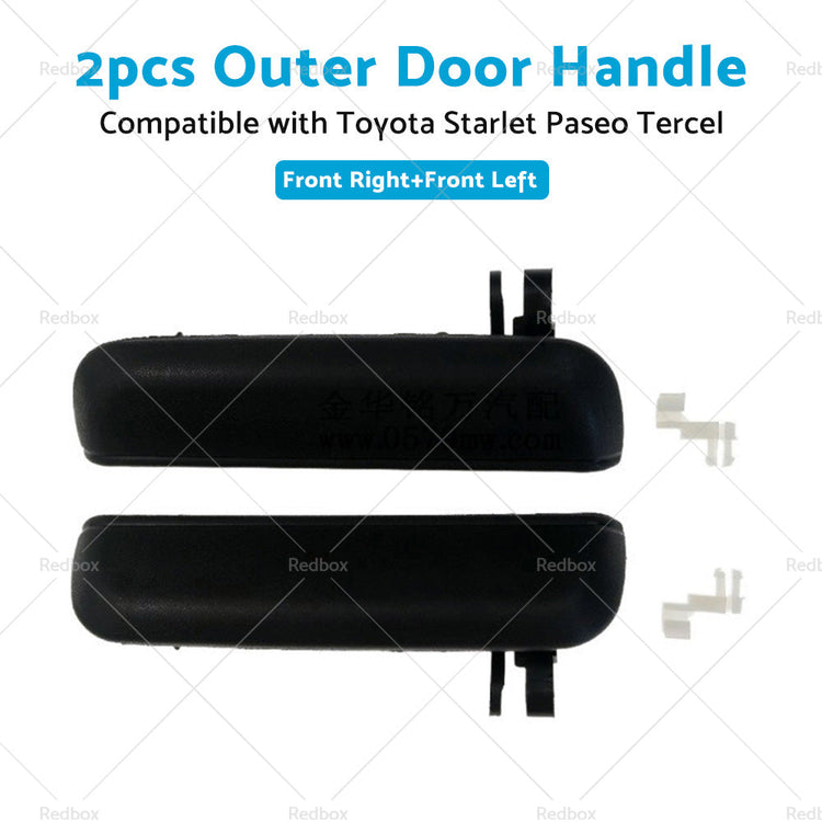 Pair LHRH FRONT Outer Door Handle Suitable For Toyota Starlet EP91 96~99 Black-3