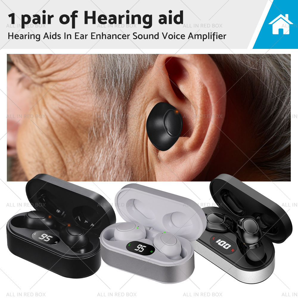 1 Pair Digital Rechargeable Hearing Aids In Ear Enhancer Sound Voice Amplifier-0