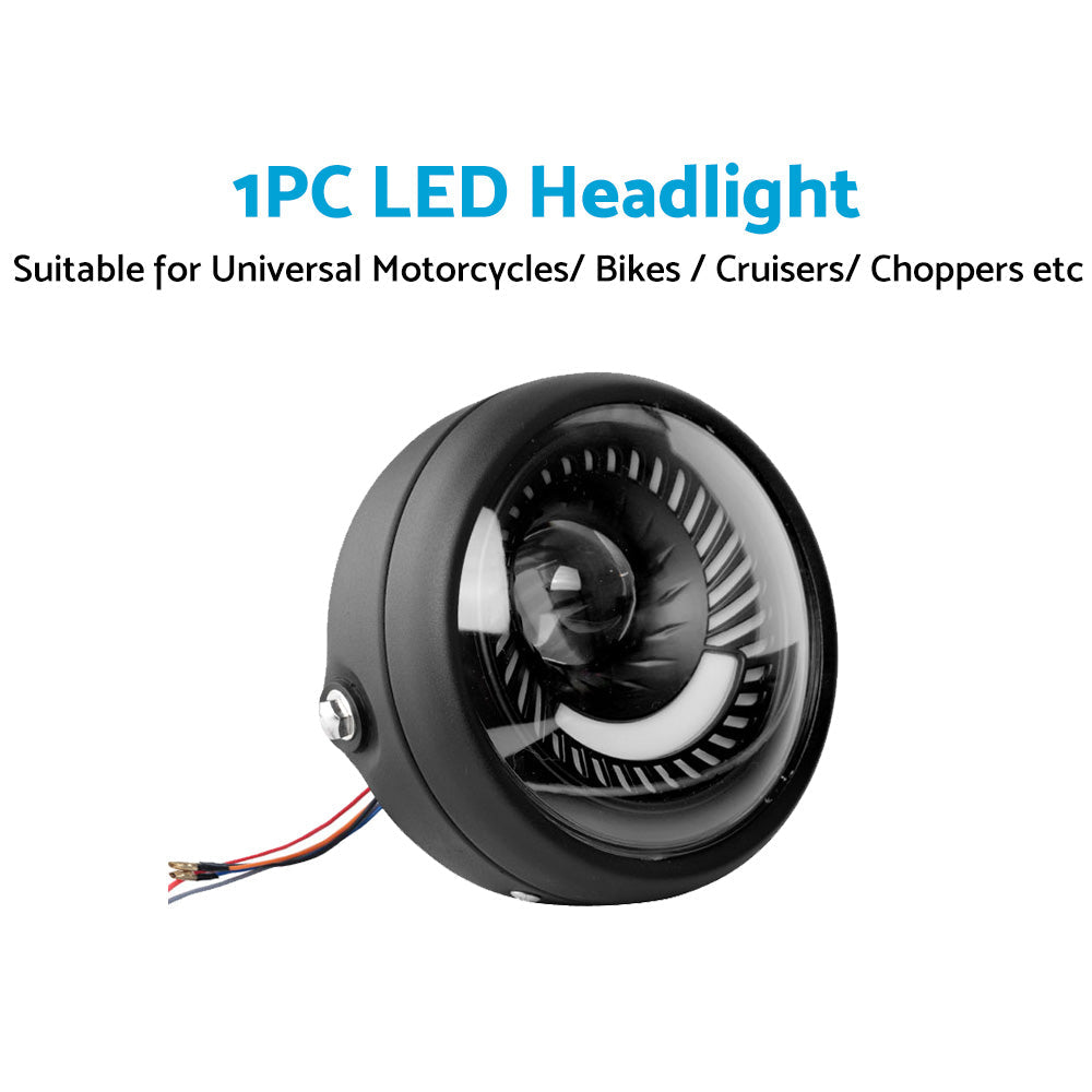 Motorcycle 6. 5inch LED Headlight DRL Hi Lo Running Light Suitable For Cafe Racer-1