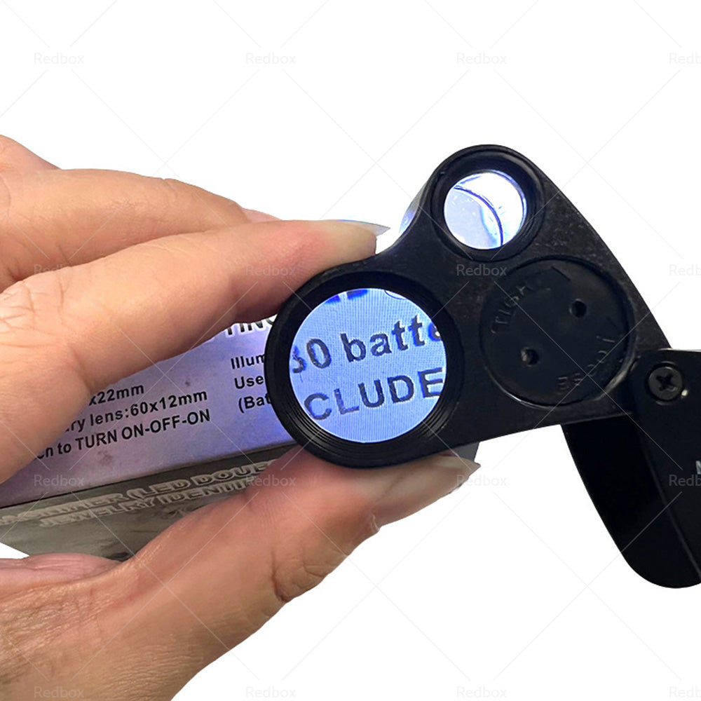 60x30mm Pocket Jeweller’s Eye Loupe Magnifier With LED Light Suitable For Jewelry-4