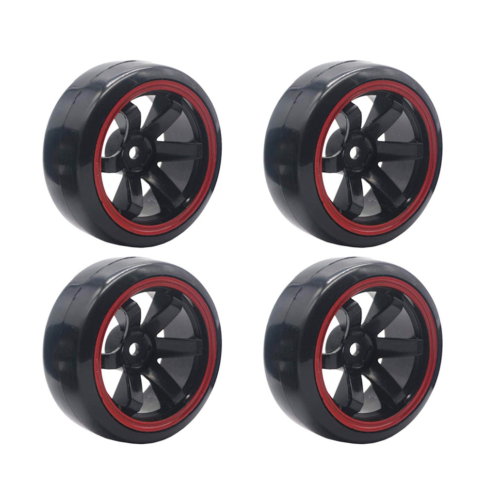 Suitable for Drifting 1 10 RC Drift Cars 4PCS Hard Plastic Rim Tyre Tire Wheel-4