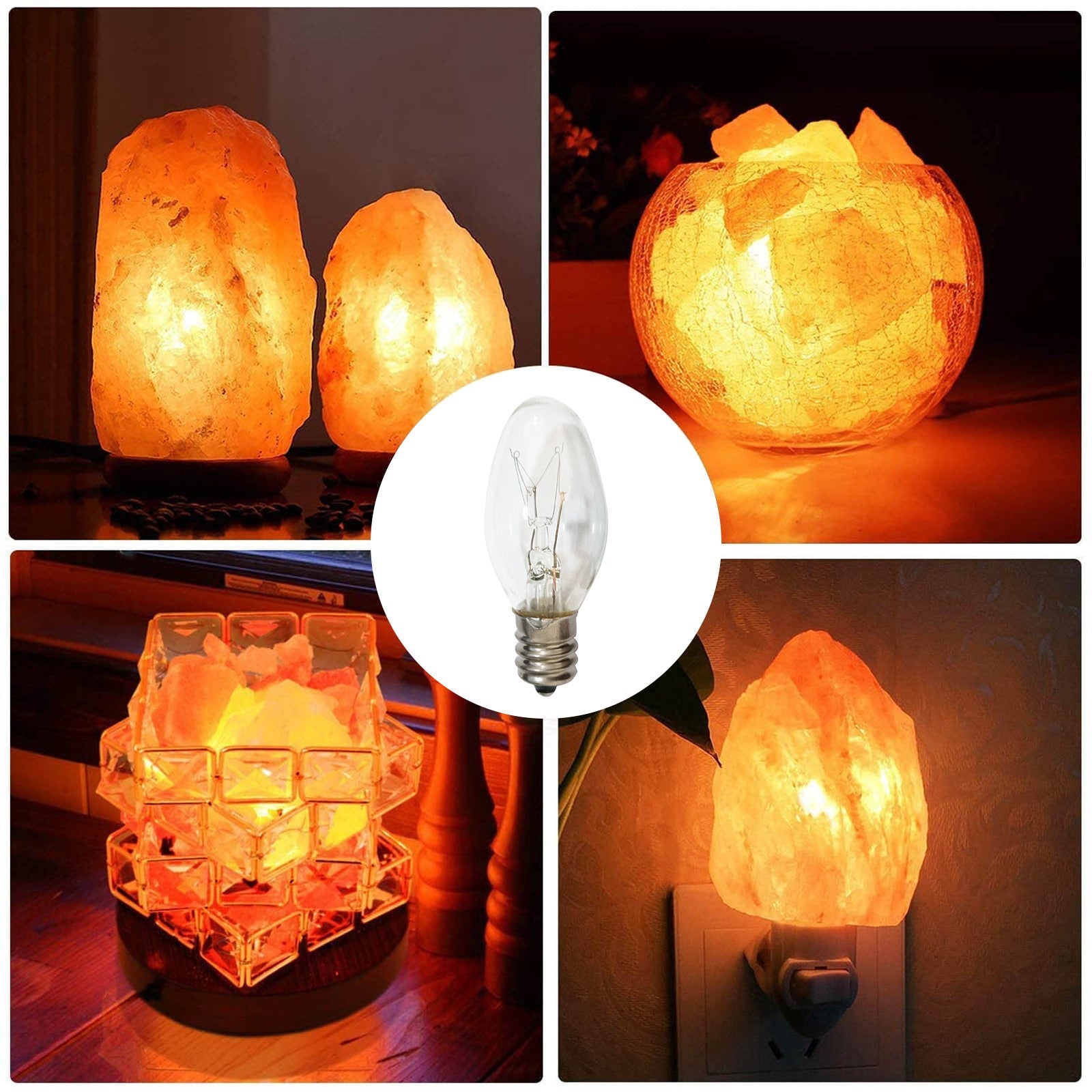 8x 7W/10W 240V E12/E14 Clear Bulbs Suitable For Night Light Replacement Warm Yellow Light-4